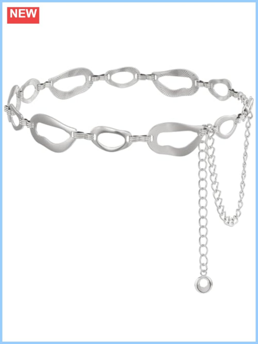 Metal Link Waist Chain Belt for Women Dresses Adjustable